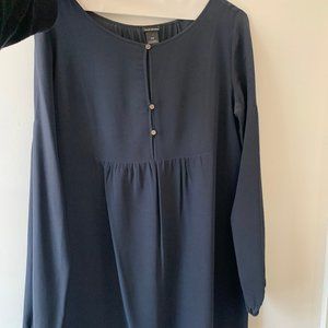 Club Monaco Blue Long Sleeve Silk Blouse (S)